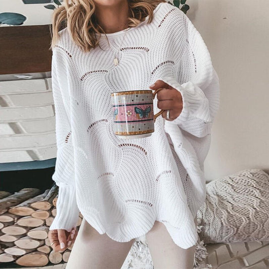 Pull ample en maille ajourée pour femme - Image 1